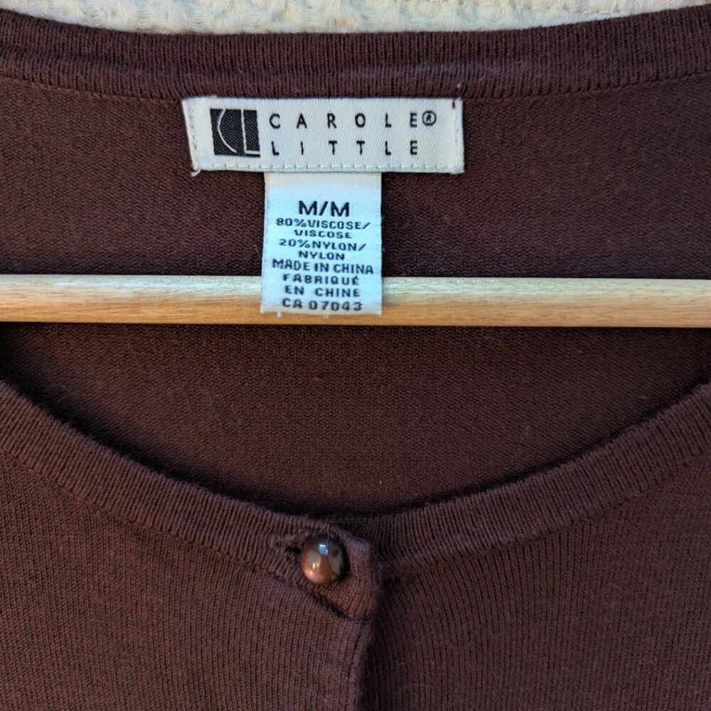 Viscose Knit Cardigan Chocolate Brown Size M - Picture 4 of 10